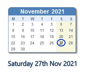 27 November 2021 .